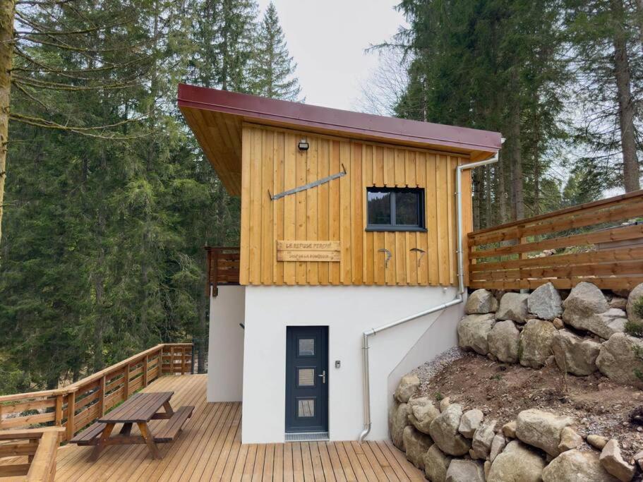 Le Refuge Perche Du Saut De La Bourrique Spa, Terrain Cloture Gérardmer Extérieur photo